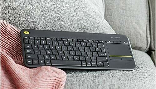 Logitech K400 Plus Kabellose TV-Tastatur mit Touchpad QWERTZ (DE-Layout) grau NV