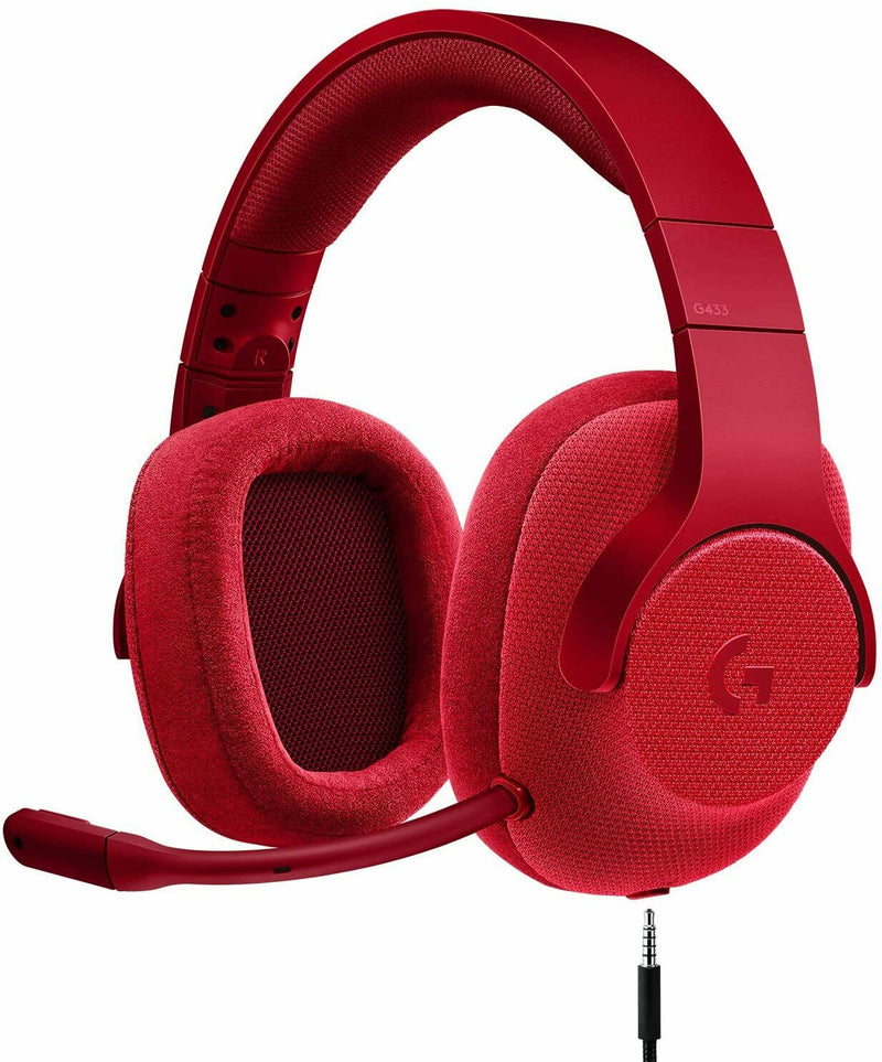 Logitech G433 Gaming-Headset, 7.1 Surround Sound, DTS, OHNE Zubehör, rot 1-0