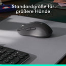 Logitech Signature M650 L Kabellose Maus - für große Hände, Leise Klicks - Grau
