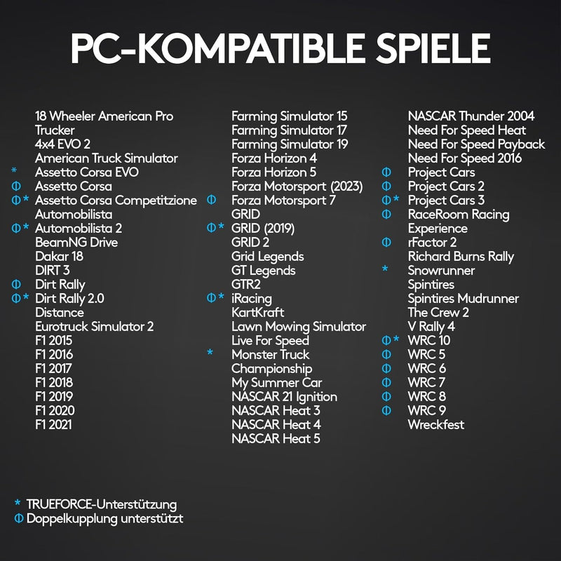 Logitech G923 TRUEFORCE Gaming Rennlenkrad - für PS5, PS4, PC, Mac