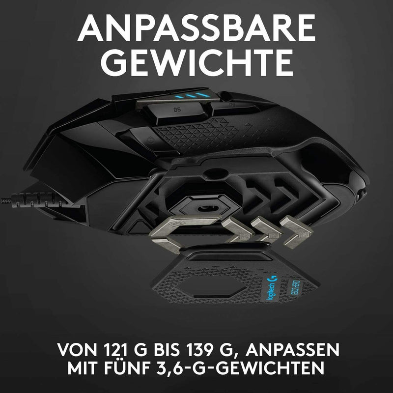 Logitech G502 HERO High-Performance Gaming Maus 16000 DPI, 11 progr. Tasten. NV2