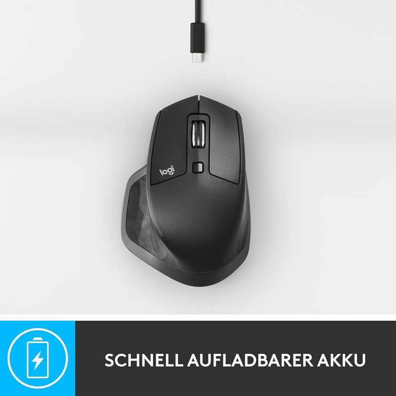 Logitech MX Master 2S, Kabellose Maus, Bluetooth, 4000 DPI Graphit/Schwarz