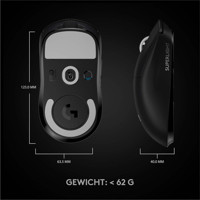 Logitech G PRO X SUPERLIGHT kabellose Gaming-Maus mit HERO 25K Sensor, E-Sport 2