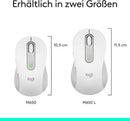 Logitech Signature M650 L Kabellose Maus - für große Hände, Leise Klicks - Weiß