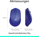 Logitech M330 SILENT PLUS Kabellose Maus, 2,4 GHz, 1000 DPI, Leise Klicks - Blau