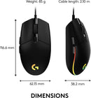Logitech G203 Gaming-Maus RGB, 8.000 DPI, LIGHTSYNC - Maus - USB - Schwarz