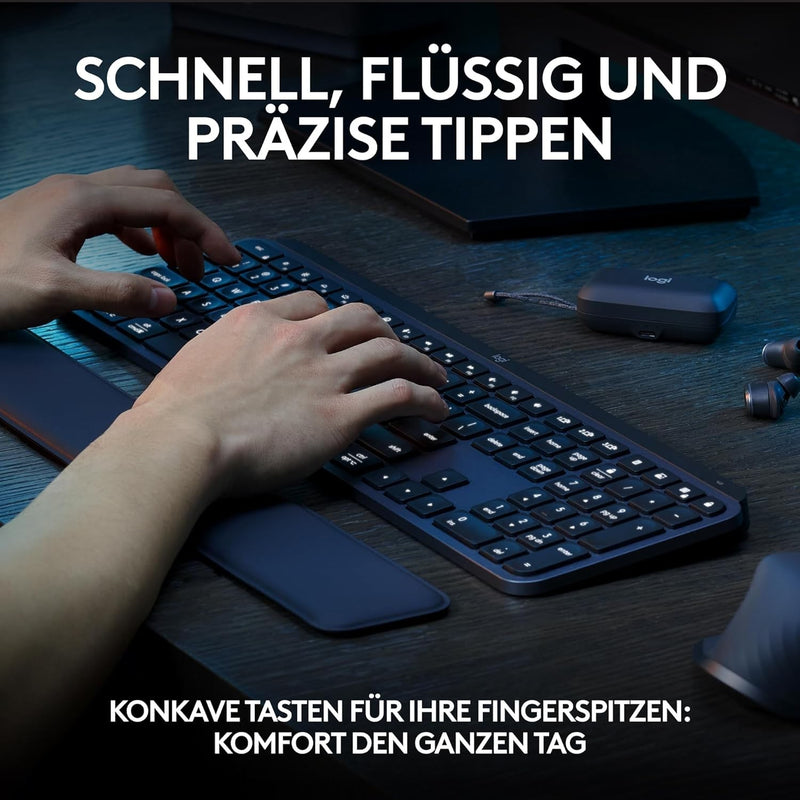 Logitech MX Keys S Keyboard RF Wireless + Bluetooth QWERTZ (DE-Layout)