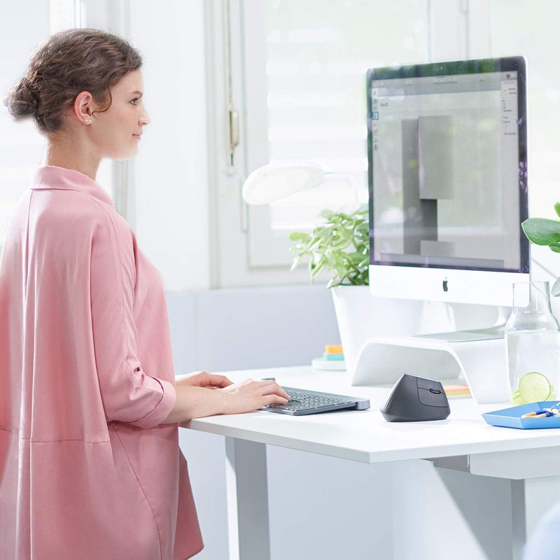 Logitech MX Vertical, Ergonomische Kabellose Maus, Akku, Bluetooth, Unifying