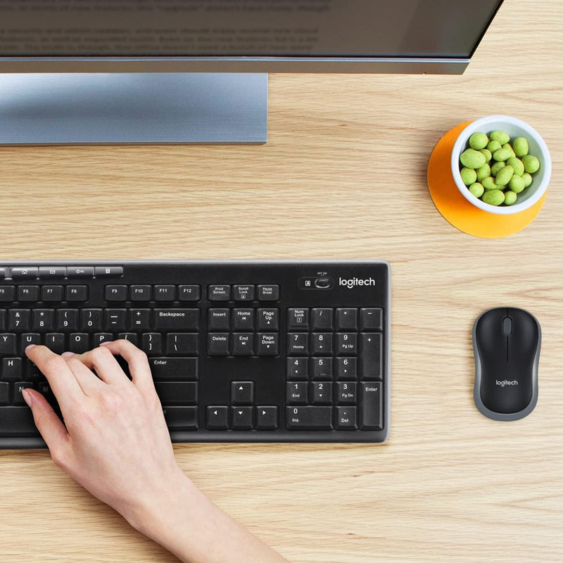 Logitech M185 Kabellose Maus von MK270, 1000 DPI PC, Mac, Laptop  Grau