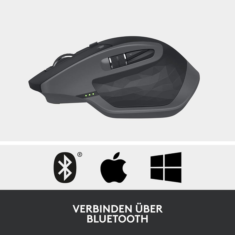 Logitech MX Master 2S, Kabellose Maus, Bluetooth, 4000 DPI Graphit/Schwarz