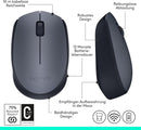 Logitech M170 Kabellose Maus – 2,4 GHz – USB-Empfänger – Grau