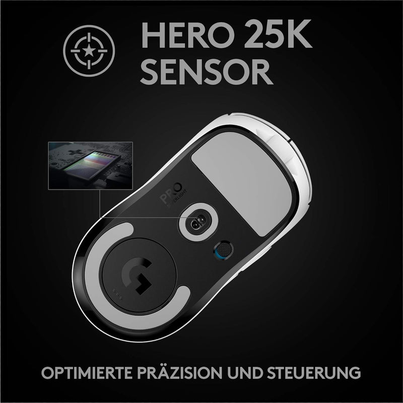 Logitech G PRO X SUPERLIGHT kabellose Gaming-Maus mit HERO 25K, E-Sport, weiß