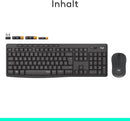 Logitech MK295 kabelloses Tastatur-Maus-Set mit SilentTouch, QWERTZ layout (DE)