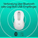 Logitech Signature M650 L Kabellose Maus - für große Hände, Leise Klicks - Weiß