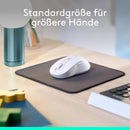Logitech Signature M650 L Kabellose Maus - für große Hände, Leise Klicks - Weiß