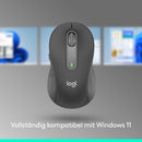 Logitech Signature M650 L Kabellose Maus - für große Hände, Leise Klicks - Grau