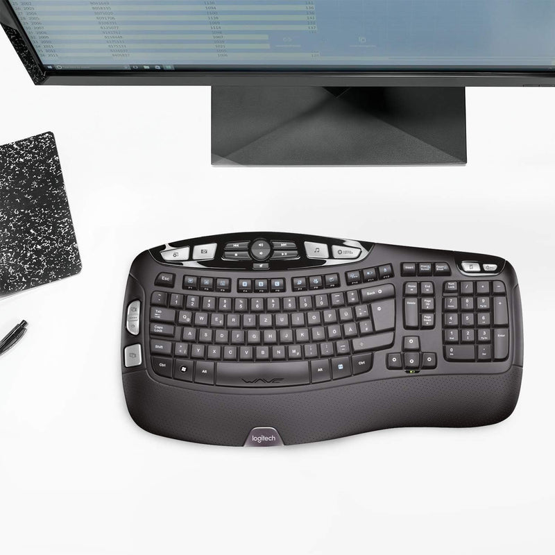 Logitech K350 Ergonomische Kabellose Multimedia Tastatur QWERTZ (DE-Layout)
