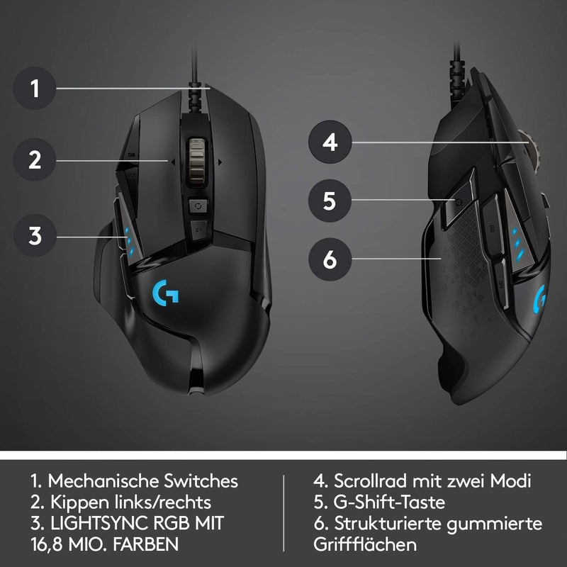 Logitech G502 HERO Gaming Maus 25K DPI, RGB, USB, 150 Mio-Klick Switches neu,