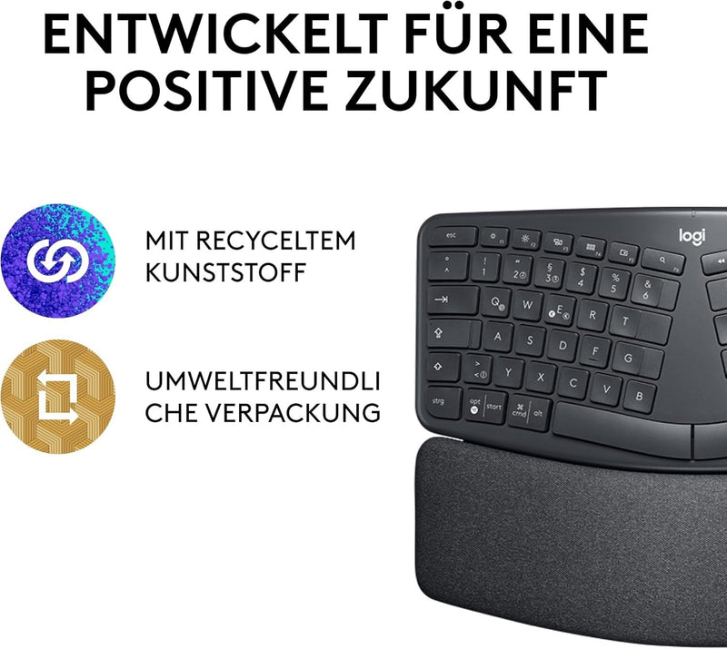 Logitech K860 Ergonomische Kabellose Tastatur QWERTZ (DE-Layout) NV1