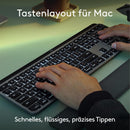 Logitech MX Keys für Mac Tastatur Bluetooth beleuchtet QWERTZ DE USB-C