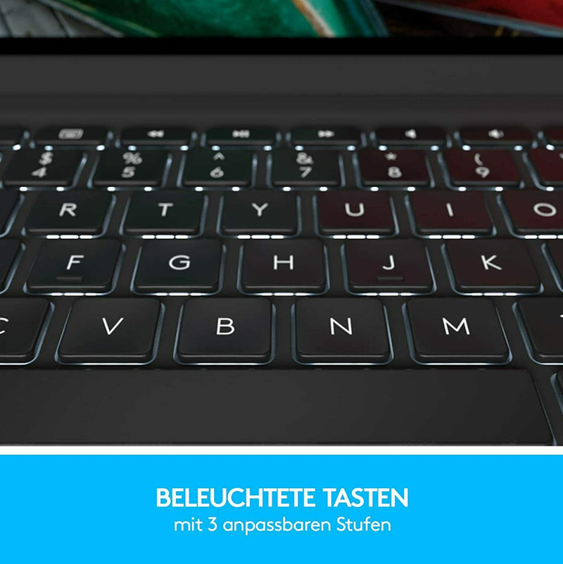 Logitech SLIM FOLIO PRO für iPad Pro 11 Zoll Tastatur-Case mit Beleuchtung Grafi