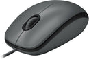 Logitech M100 Kabelgebundene Maus, 1000 DPI Sensor, USB-Anschluss, 3 Tasten grau