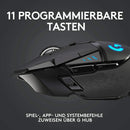 Logitech G502 LIGHTSPEED Wireless Gaming-Maus, HERO 25K DPI Sensor, USB, PC/Mac