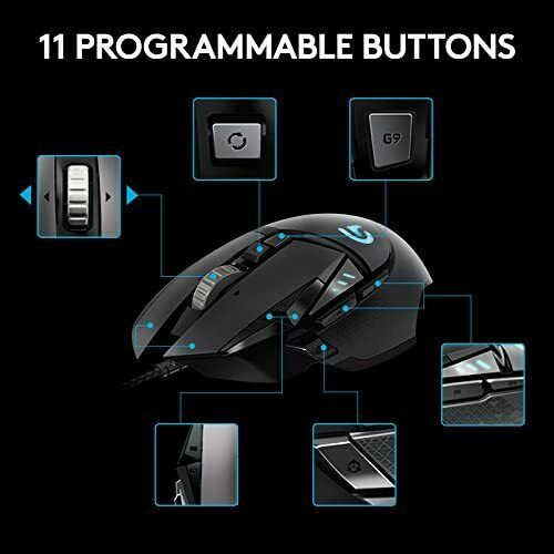 Logitech G502 Proteus Spectrum Gaming Maus 11 programmierbaren Tasten, 12000 DPI