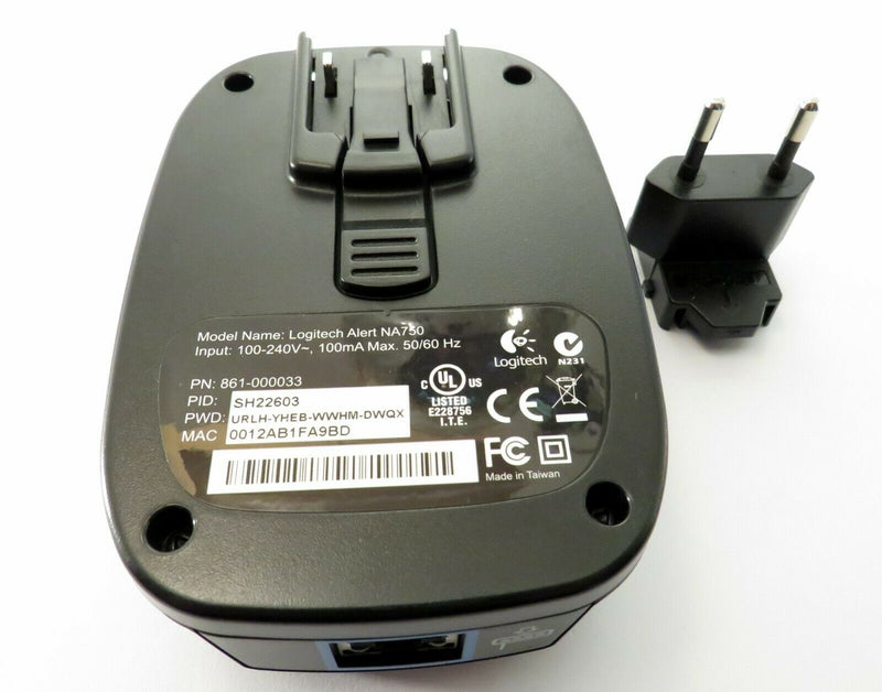 Powerline Adapter für Logitech Alert 700e/750e Überwachungskamera Anschluß blau