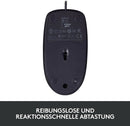 Logitech M100 Kabelgebundene Maus, 1000 DPI Sensor, USB-Anschluss, 3 Tasten grau