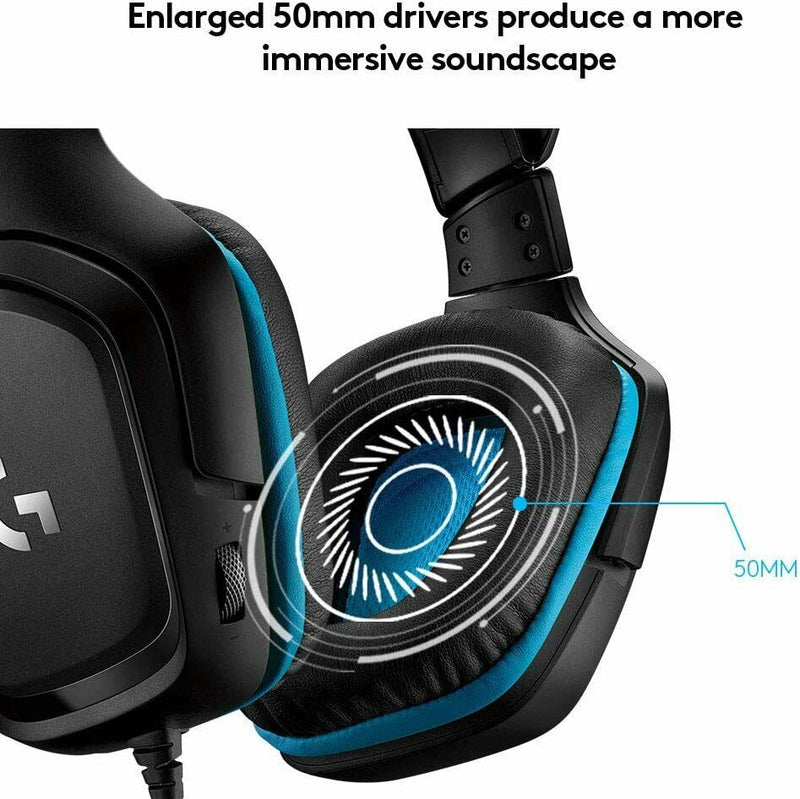 Logitech G432 Gaming-Headset, 7.1 Surround Sound, Kabel, PC/Xbox One/Nintendo