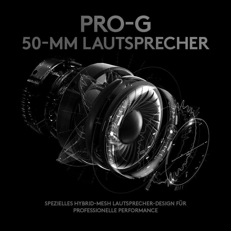 Logitech G PRO X Gaming-Headset, mit PRO-G 50-mm-Lautsprechern, OHNE ZUBEHÖR.