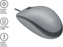 Logitech M110 Silent Maus, Kabel, 1000 DPI Sensor, USB-Anschluss, 3 Tasten grau