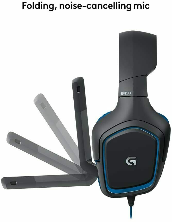 Logitech G430 Gaming-Headset, 7.1 Surround Sound, Kabel, PC/Xbox One/Nintendo