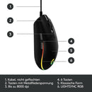 Logitech G203 Gaming-Maus, RGB, 6 progr. Tasten, 8.000 DPI, schwarz