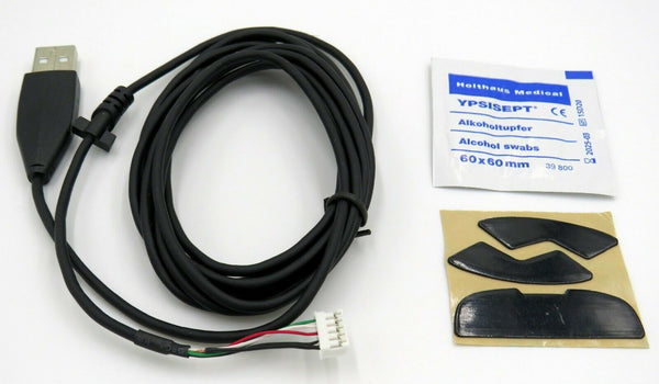 1x USB-Kabel + 1 Set  Gleitpad Ersatz-Füße Gleiter für Logitech G300 &G300s Maus