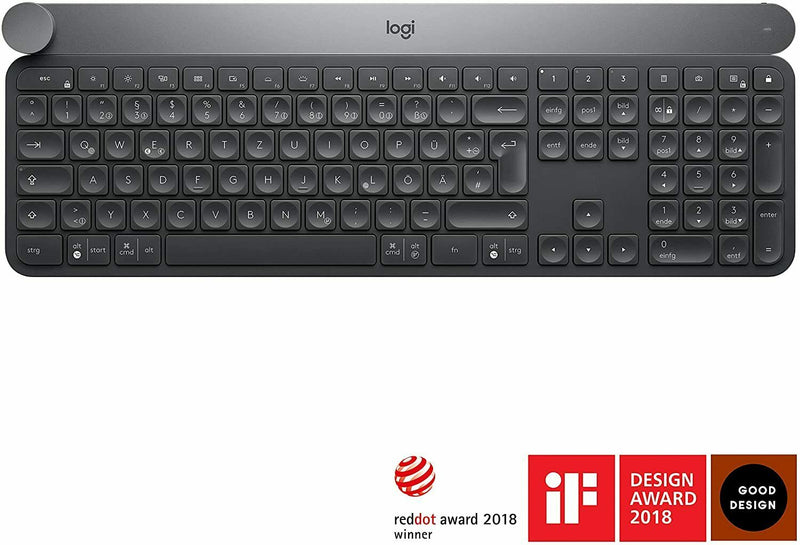 Logitech Craft Kabellose Tastatur, Bluetooth & 2.4 GHz, QWERTZ DE-Layout. NV1