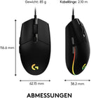 Logitech G203 Gaming-Maus, RGB, 6 progr. Tasten, 8.000 DPI, schwarz