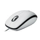 Logitech M100 Kabelgebundene Maus, 1000 DPI Sensor, USB-Anschluss, 3 Tasten weiß