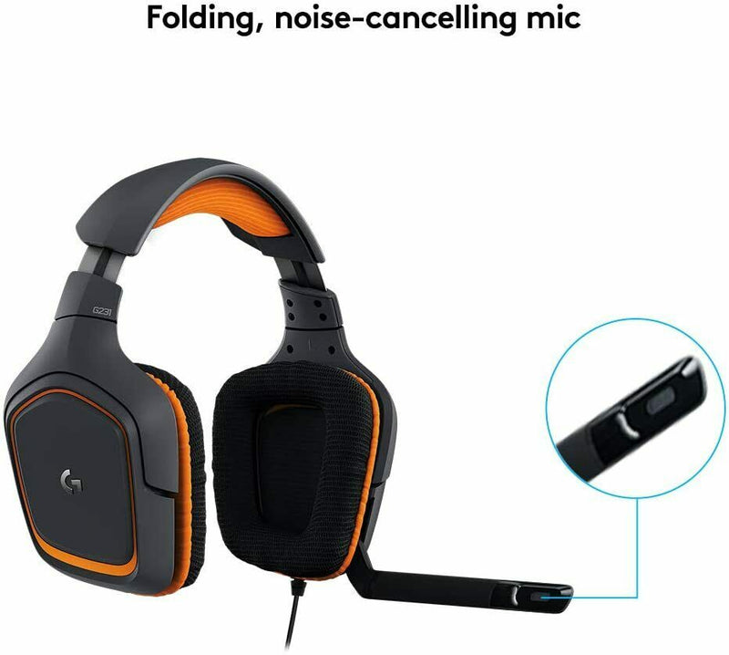 Logitech G231 Prodigy Gaming-Headset, Stereo Sound, PC/Xbox One/PS4, 2 m Kabel
